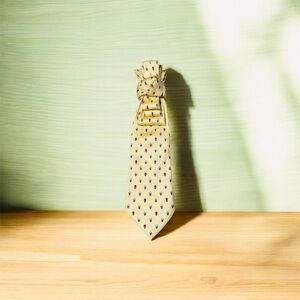 Elegant Yellow Polka Dot Necktie Necklace NO BROOCH NO NECKLACE